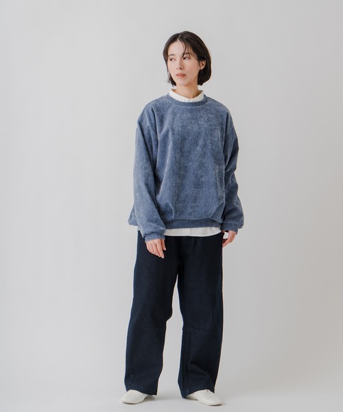 Kelen(ケレン)の「「KELEN / ケレン」ベロアライク裾タックデザインプルオーバー(Tシャツ/カットソー・レディース・ブルー系その他/ライトベージュ/ブラック/チャコールグレー・M)」の4枚目の写真