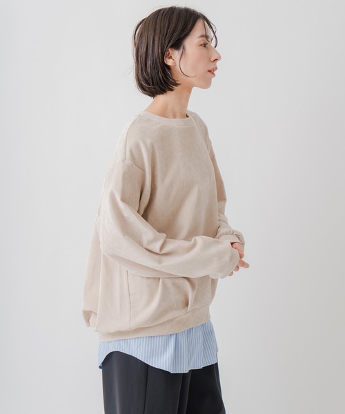 Kelen(ケレン)の「「KELEN / ケレン」ベロアライク裾タックデザインプルオーバー(Tシャツ/カットソー・レディース・ブルー系その他/ライトベージュ/ブラック/チャコールグレー・M)」の3枚目の写真