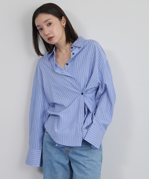 STELLA FISH(ステラフィッシュ)の「カシュクールシャツ(シャツ/ブラウス・レディース・ホワイト/ベージュ/ブルー/ミント・FREE)」の1枚目の写真