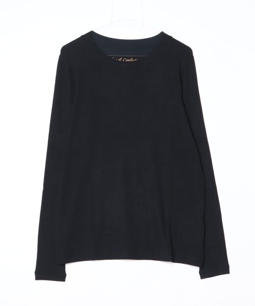 ROBES&CONFECTIONS（ローブスコンフェクションズ）の「Robes&Confections/ローブス&コンフェクションズ/レーヨンウールペアテレコストール付クルーネック（Tシャツ/カットソー・レディース・グレー/レッド/ブラック・3/2）」の5枚目の写真