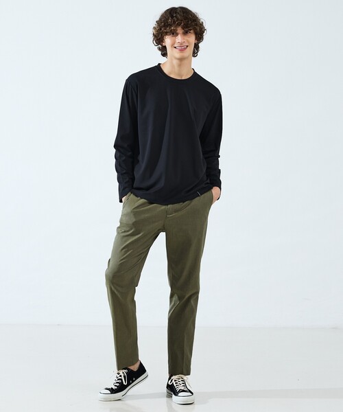 ABAHOUSE(アバハウス)の「ハイストレッチリネン ノータック イージーパンツ(その他パンツ・メンズ・カーキ/ブラック/ネイビー・44/48/50/46)」の11枚目の写真