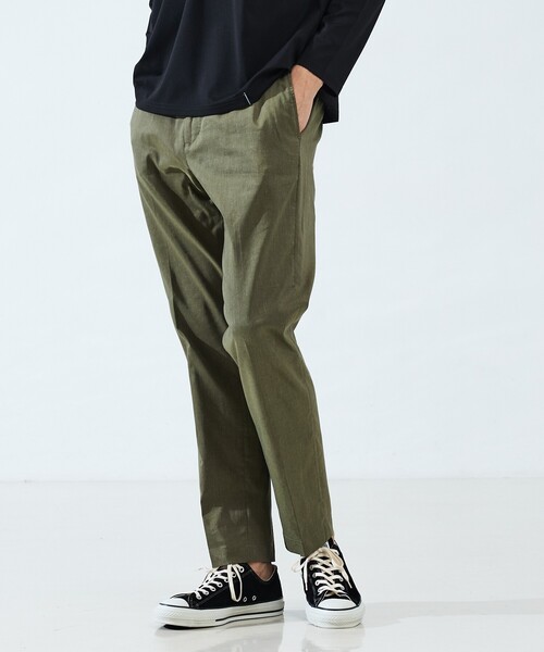 ABAHOUSE(アバハウス)の「ハイストレッチリネン ノータック イージーパンツ(その他パンツ・メンズ・カーキ/ブラック/ネイビー・44/48/50/46)」の7枚目の写真