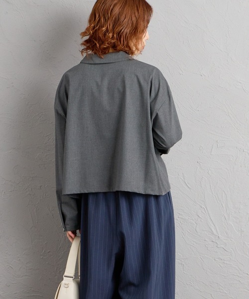mizuiroind（ミズイロインド）の「[mizuiro ind/ミズイロインド] レギュラーカラー ワイドシルエットシャツ（シャツ/ブラウス・レディース・チャコールグレー/ブラック・F）」の15枚目の写真