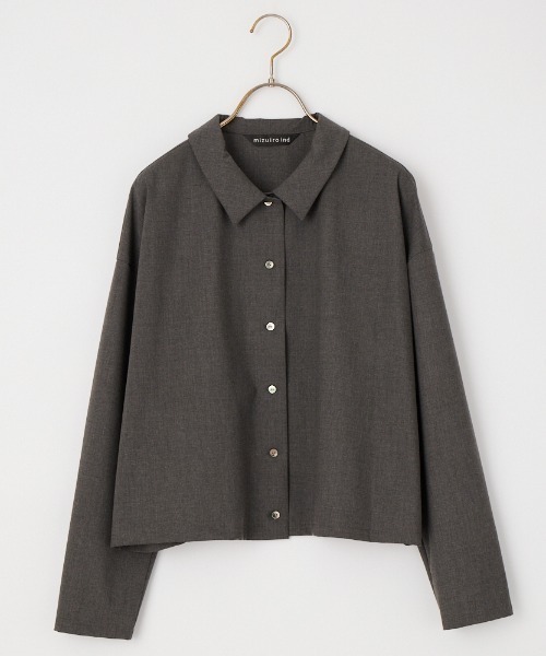 mizuiroind（ミズイロインド）の「[mizuiro ind/ミズイロインド] レギュラーカラー ワイドシルエットシャツ（シャツ/ブラウス・レディース・チャコールグレー/ブラック・F）」の22枚目の写真