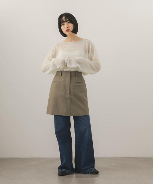KBF(ケイビーエフ)の「カットオフミニスカート(スカート・レディース・ダークブラウン/グレー系その他・ONE)」の7枚目の写真