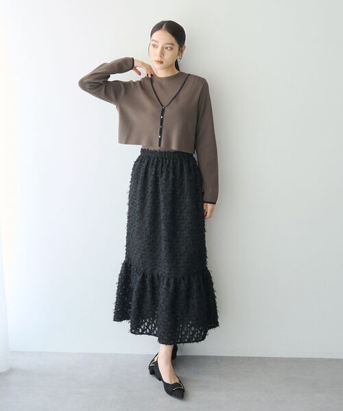 YECCA VECCA(イェッカヴェッカ)の「【2点SET】カーディガンセットワンピース(ワンピース・レディース・ブラック/チャコールグレー・FREE)」の2枚目の写真