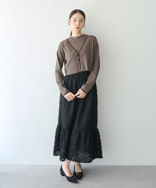 YECCA VECCA(イェッカヴェッカ)の「【2点SET】カーディガンセットワンピース(ワンピース・レディース・ブラック/チャコールグレー・FREE)」の18枚目の写真
