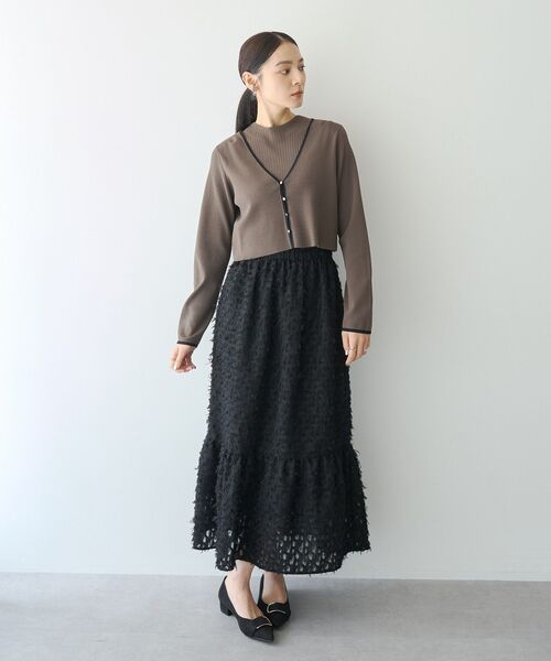 YECCA VECCA(イェッカヴェッカ)の「【2点SET】カーディガンセットワンピース(ワンピース・レディース・ブラック/チャコールグレー・FREE)」の17枚目の写真