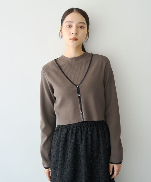 YECCA VECCA(イェッカヴェッカ)の「【2点SET】カーディガンセットワンピース(ワンピース・レディース・ブラック/チャコールグレー・FREE)」の10枚目の写真