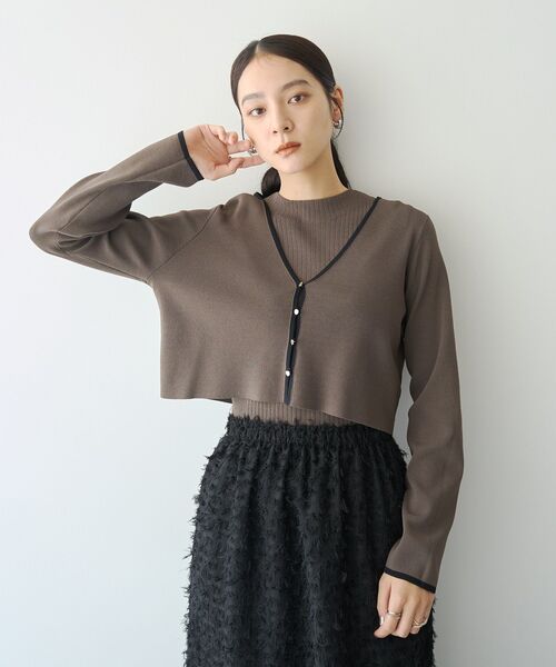 YECCA VECCA(イェッカヴェッカ)の「【2点SET】カーディガンセットワンピース(ワンピース・レディース・ブラック/チャコールグレー・FREE)」の9枚目の写真