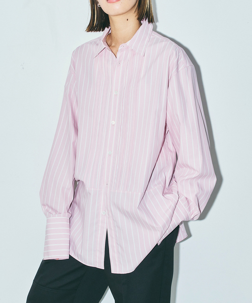 CITYSHOP（シティーショップ）の「COTTON PINTUCK シャツ（シャツ/ブラウス・レディース・ピンク/ブラウン系その他・FREE）」の2枚目の写真