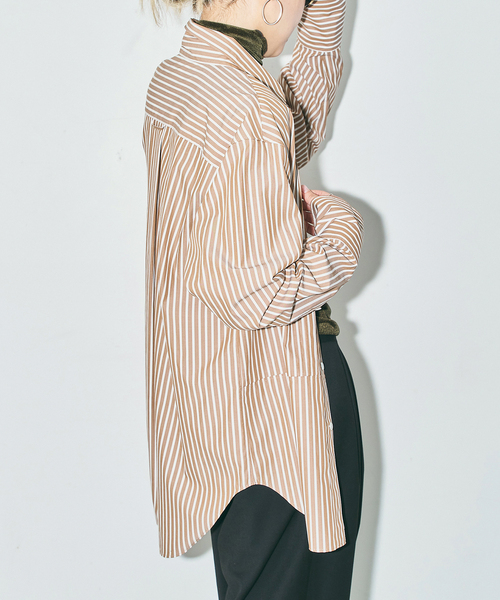 CITYSHOP（シティーショップ）の「COTTON PINTUCK シャツ（シャツ/ブラウス・レディース・ピンク/ブラウン系その他・FREE）」の3枚目の写真