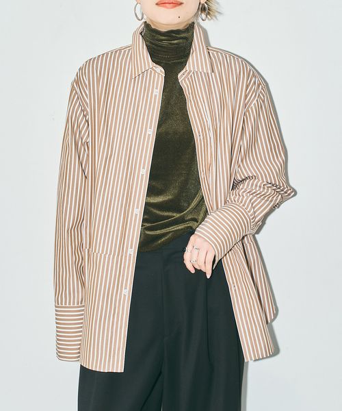 CITYSHOP（シティーショップ）の「COTTON PINTUCK シャツ（シャツ/ブラウス・レディース・ピンク/ブラウン系その他・FREE）」の4枚目の写真