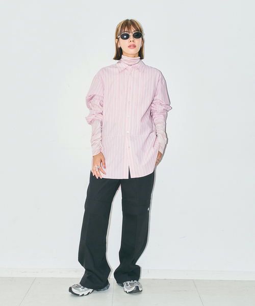 CITYSHOP（シティーショップ）の「COTTON PINTUCK シャツ（シャツ/ブラウス・レディース・ピンク/ブラウン系その他・FREE）」の7枚目の写真
