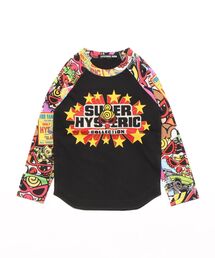 HYSTERIC MINI | MINI MOTIF COLLAGE 総柄 ラグランTシャツ(Tシャツ/カットソー)