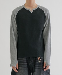 EPNK（イーピーエヌケー）の「Cotton-Thermal Raglan Split-Neck / サーマルラグランキーネックT（Tシャツ/カットソー）」