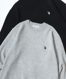 U.S. POLO ASSN./ユーエスポロアッスン ミドルゲージニット ロゴ ワンポイント刺繍 クルーネック セーター/レディース メンズ