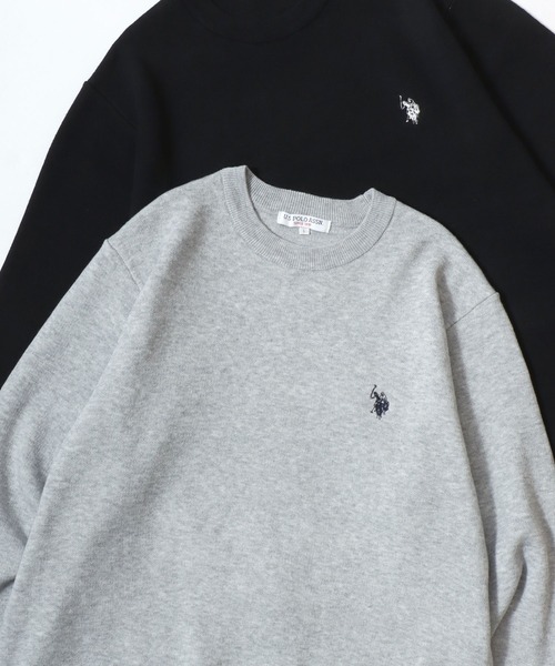 U.S. POLO ASSN.(ユーエスポロアッスン)の「U.S. POLO ASSN./ユーエスポロアッスン ミドルゲージニット ロゴ ワンポイント刺繍 クルーネック セーター/レディース メンズ(ニット/セーター・メンズ・ネイビー/ブラック/グレー/モカ/アイボリー・M/L/LL)」の3枚目の写真
