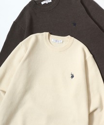 U.S. POLO ASSN./ユーエスポロアッスン ミドルゲージニット ロゴ ワンポイント刺繍 クルーネック セーター/レディース メンズ