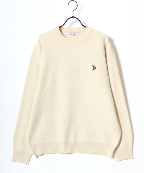 U.S. POLO ASSN.(ユーエスポロアッスン)の「U.S. POLO ASSN./ユーエスポロアッスン ミドルゲージニット ロゴ ワンポイント刺繍 クルーネック セーター/レディース メンズ(ニット/セーター・メンズ・ネイビー/ブラック/グレー/モカ/アイボリー・M/L/LL)」の16枚目の写真