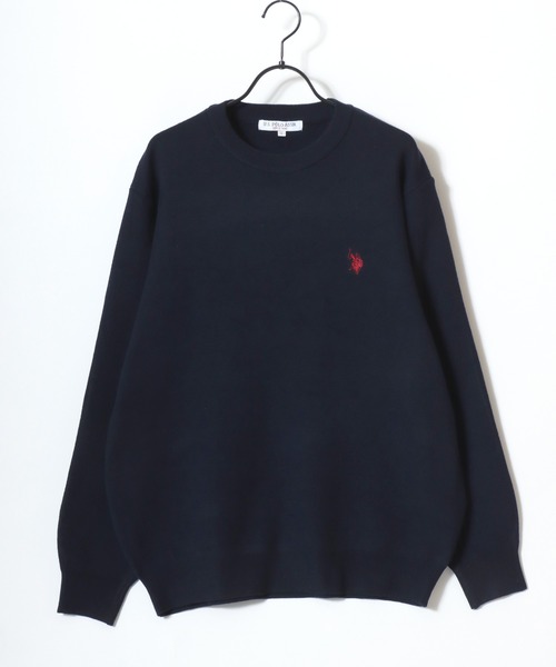 U.S. POLO ASSN.(ユーエスポロアッスン)の「U.S. POLO ASSN./ユーエスポロアッスン ミドルゲージニット ロゴ ワンポイント刺繍 クルーネック セーター/レディース メンズ(ニット/セーター・メンズ・ネイビー/ブラック/グレー/モカ/アイボリー・M/L/LL)」の20枚目の写真