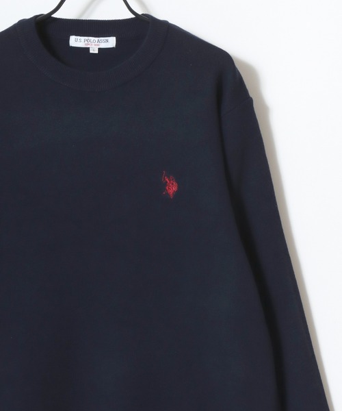 U.S. POLO ASSN.(ユーエスポロアッスン)の「U.S. POLO ASSN./ユーエスポロアッスン ミドルゲージニット ロゴ ワンポイント刺繍 クルーネック セーター/レディース メンズ(ニット/セーター・メンズ・ネイビー/ブラック/グレー/モカ/アイボリー・M/L/LL)」の15枚目の写真