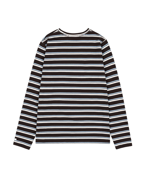 LOTSYOU(ロッツユー)の「Brenda Stripe T-shirts Brown(Tシャツ/カットソー・レディース・その他・OS)」の2枚目の写真