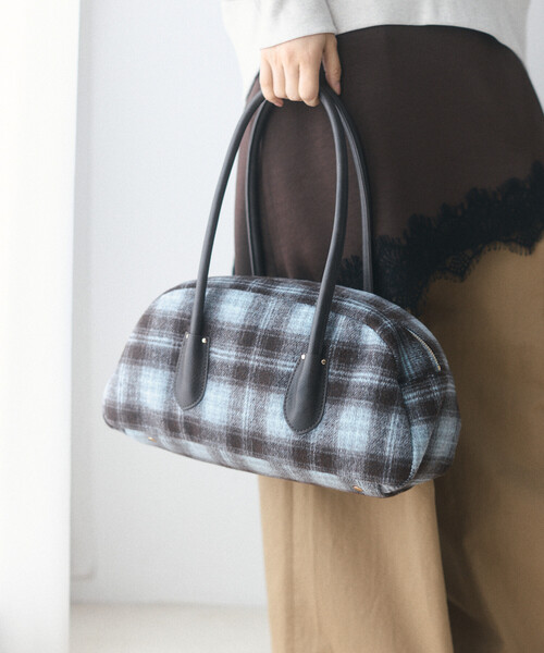 Firsthand(ファーストハンド)の「Firsthand/ファーストハンド チェックパターン ワイドボストンバッグ【限定展開】(ボストンバッグ・レディース・ブルー/グリーン/キャメル・ONE SIZE)」の10枚目の写真