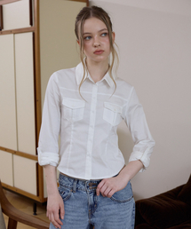 Pocket Roll-up shirt [Ivory]