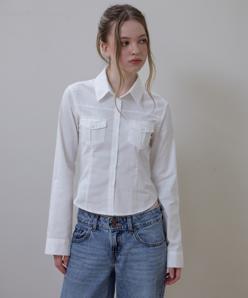 ROSEFRANTZ（ロゼフランツ）の「Pocket Roll-up shirt [Ivory]（シャツ/ブラウス・レディース・アイボリー・SMALL/MEDIUM）」の7枚目の写真