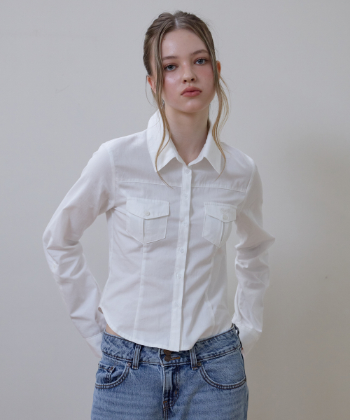 ROSEFRANTZ（ロゼフランツ）の「Pocket Roll-up shirt [Ivory]（シャツ/ブラウス・レディース・アイボリー・SMALL/MEDIUM）」の8枚目の写真