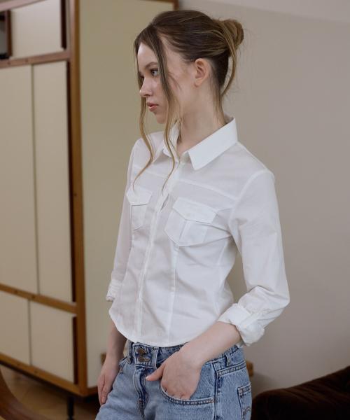 ROSEFRANTZ（ロゼフランツ）の「Pocket Roll-up shirt [Ivory]（シャツ/ブラウス・レディース・アイボリー・SMALL/MEDIUM）」の11枚目の写真