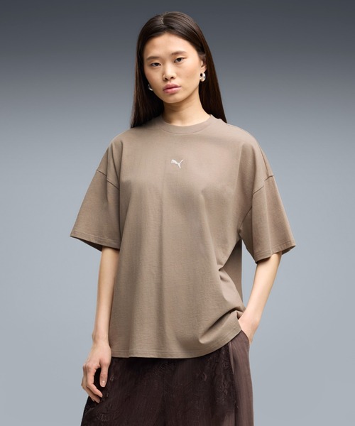 PUMA(プーマ)の「PUMA プーマ ウィメンズ ESS オーバーサイズ 半袖 Tシャツ(Tシャツ/カットソー・レディース・グレー/ブラック・X-LARGE/LARGE/SMALL)」の2枚目の写真