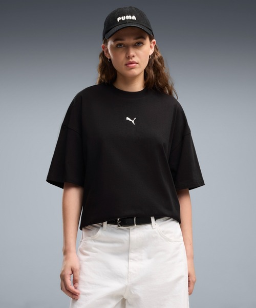 PUMA(プーマ)の「PUMA プーマ ウィメンズ ESS オーバーサイズ 半袖 Tシャツ(Tシャツ/カットソー・レディース・グレー/ブラック・X-LARGE/LARGE/SMALL)」の1枚目の写真