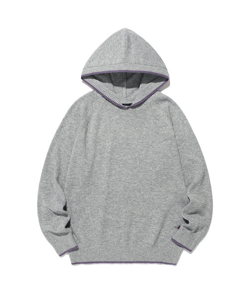 NICE GHOST CLUB(ナイスゴーストクラブ)の「カラー切替ニットフーディー_グレー(NG2GFFK640A)(パーカー・レディース・グレー・SMALL/MEDIUM)」の1枚目の写真