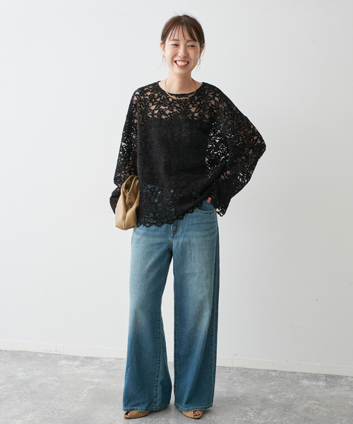 Spick & Span(スピックアンドスパン)の「《セットアップ可》brushed lace ブラウス(シャツ/ブラウス・レディース・アイボリー/ブラック・FREE)」の7枚目の写真
