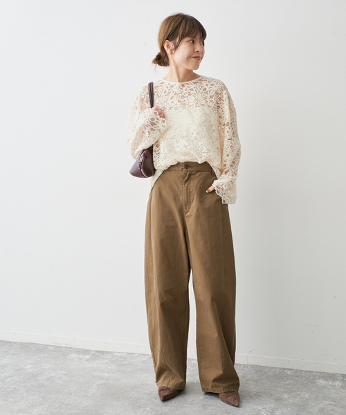 Spick & Span(スピックアンドスパン)の「《セットアップ可》brushed lace ブラウス(シャツ/ブラウス・レディース・アイボリー/ブラック・FREE)」の8枚目の写真