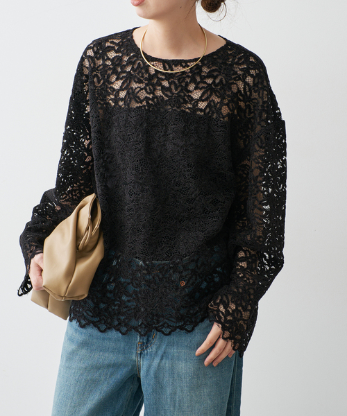 Spick & Span(スピックアンドスパン)の「《セットアップ可》brushed lace ブラウス(シャツ/ブラウス・レディース・アイボリー/ブラック・FREE)」の9枚目の写真