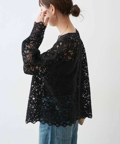 Spick & Span(スピックアンドスパン)の「《セットアップ可》brushed lace ブラウス(シャツ/ブラウス・レディース・アイボリー/ブラック・FREE)」の11枚目の写真