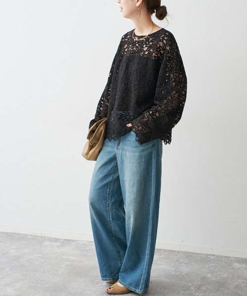 Spick & Span(スピックアンドスパン)の「《セットアップ可》brushed lace ブラウス(シャツ/ブラウス・レディース・アイボリー/ブラック・FREE)」の13枚目の写真