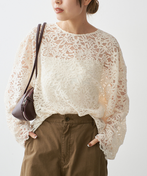 Spick & Span(スピックアンドスパン)の「《セットアップ可》brushed lace ブラウス(シャツ/ブラウス・レディース・アイボリー/ブラック・FREE)」の15枚目の写真
