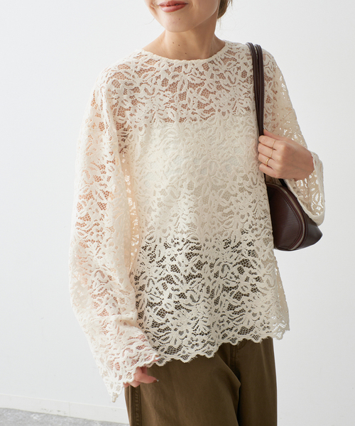 Spick & Span(スピックアンドスパン)の「《セットアップ可》brushed lace ブラウス(シャツ/ブラウス・レディース・アイボリー/ブラック・FREE)」の17枚目の写真