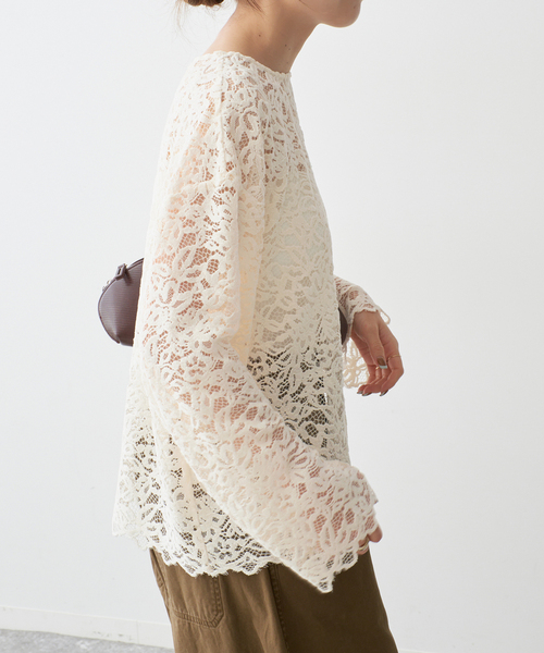 Spick & Span(スピックアンドスパン)の「《セットアップ可》brushed lace ブラウス(シャツ/ブラウス・レディース・アイボリー/ブラック・FREE)」の18枚目の写真