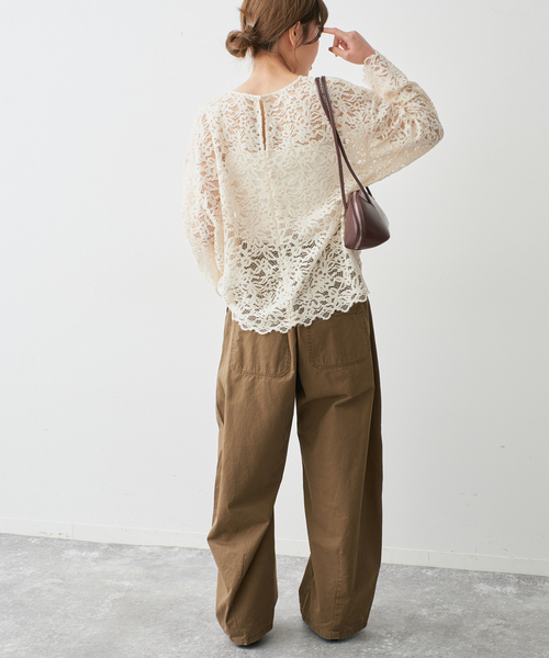 Spick & Span(スピックアンドスパン)の「《セットアップ可》brushed lace ブラウス(シャツ/ブラウス・レディース・アイボリー/ブラック・FREE)」の21枚目の写真
