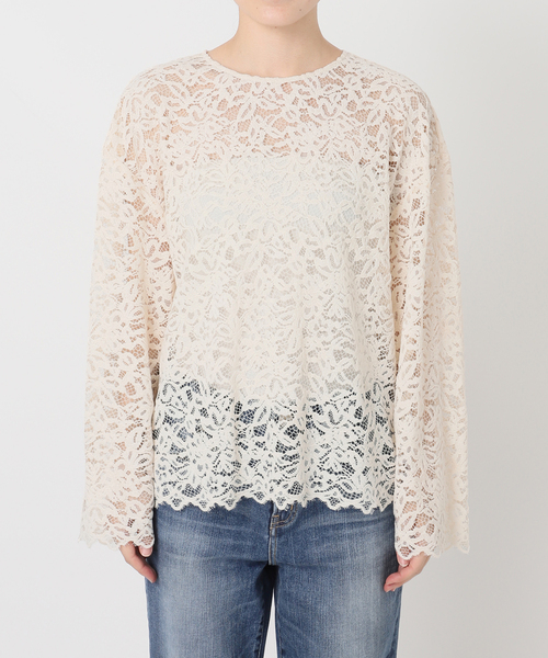 Spick & Span(スピックアンドスパン)の「《セットアップ可》brushed lace ブラウス(シャツ/ブラウス・レディース・アイボリー/ブラック・FREE)」の5枚目の写真