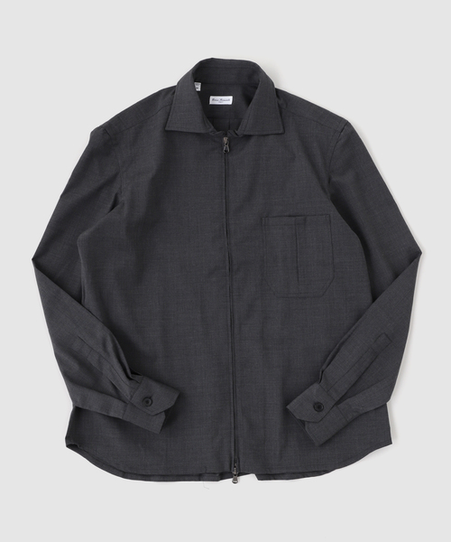 EDIFICE(エディフィス)の「ERRICO FORMICOLA (エリコフォルミコラ)Ex.GIANNI Zip Solid Shirts(シャツ/ブラウス・メンズ・チャコールグレー・MEDIUM)」の1枚目の写真
