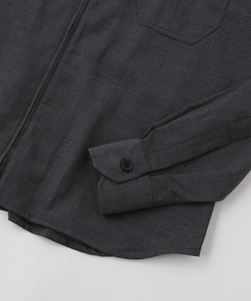 EDIFICE(エディフィス)の「ERRICO FORMICOLA (エリコフォルミコラ)Ex.GIANNI Zip Solid Shirts(シャツ/ブラウス・メンズ・チャコールグレー・MEDIUM)」の3枚目の写真