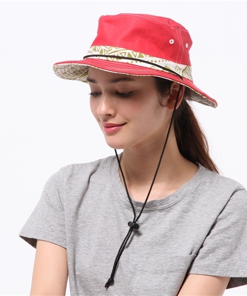 チャイハネ（チャイハネ）の「【チャイハネ】リバーシブル サファリハット（ハット・レディース・グリーン/レッド/ブルー/ベージュ/ブラック・FREE）」の5枚目の写真