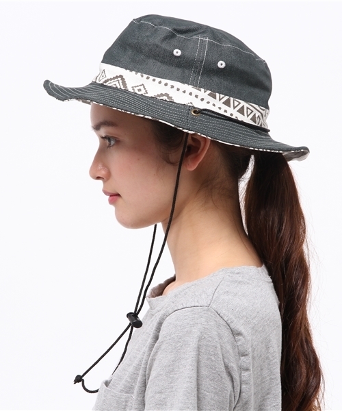 チャイハネ（チャイハネ）の「【チャイハネ】リバーシブル サファリハット（ハット・レディース・グリーン/レッド/ブルー/ベージュ/ブラック・FREE）」の6枚目の写真