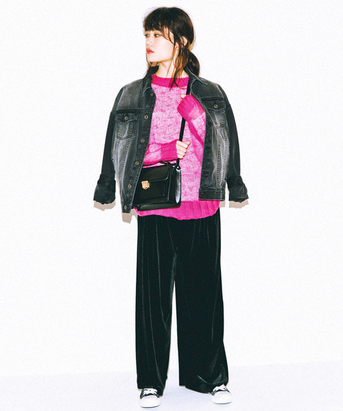 WEGO（ウィゴー）の「WEGO/オーバーサイズデニムジャケット（デニムジャケット・レディース・ダークインディゴブルー/ブラック/インディゴブルー・FREE）」の15枚目の写真